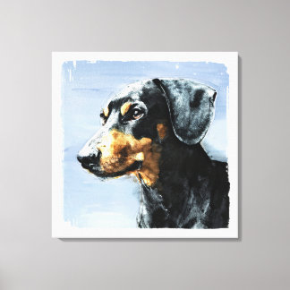 Dachshund vattenfärgsmålning canvastryck