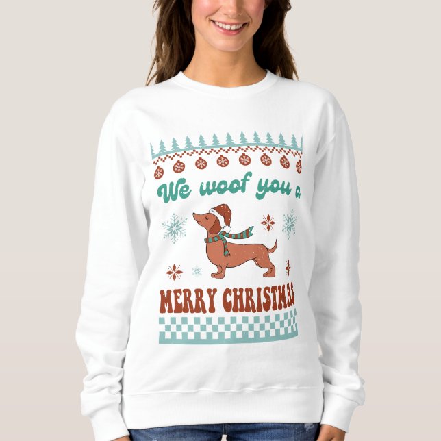 Dachshund Vi har dig som God jul T Shirt (Framsida)