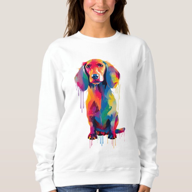 Dachshund Vibrant och Colorful T Shirt (Framsida)
