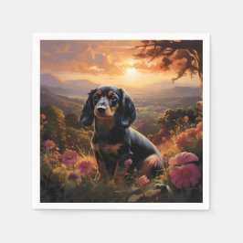 Dachshund vid Dusk Pappersservett