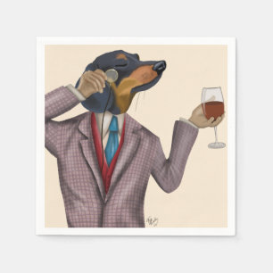 Dachshund Vin Snob Pappersservett