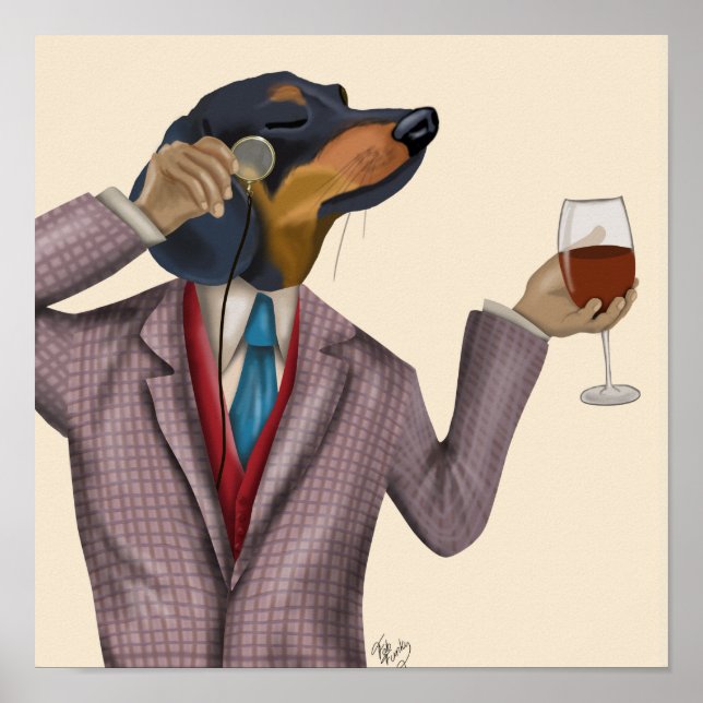 Dachshund Vin Snob Poster (Framsidan)