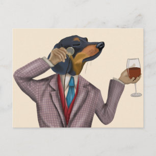 Dachshund Vin Snob Vykort