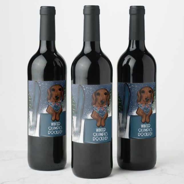 DACHSHUND  VINFLASKA ETIKETT (Flaskor)