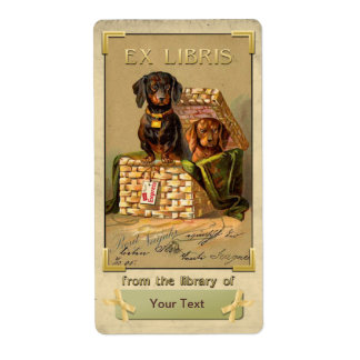 Dachshund - Vintage Bok Plate ID Fraktsedel