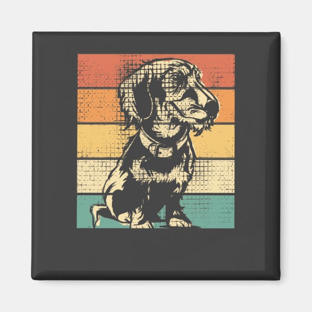 Dachshund Vintage Magnet (Framsidan)