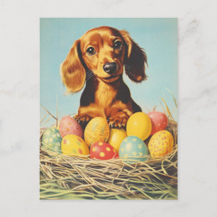Dachshund Vintage Påsk Vykort