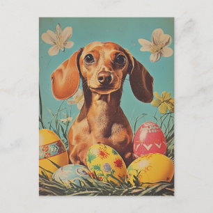 Dachshund Vintage Påsk Vykort