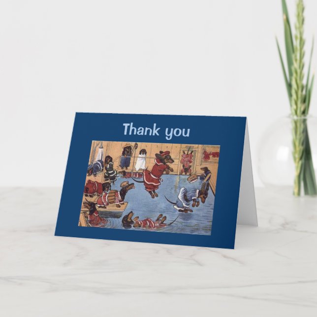 Dachshund Vintage Tack Greeting Card (Framsida)