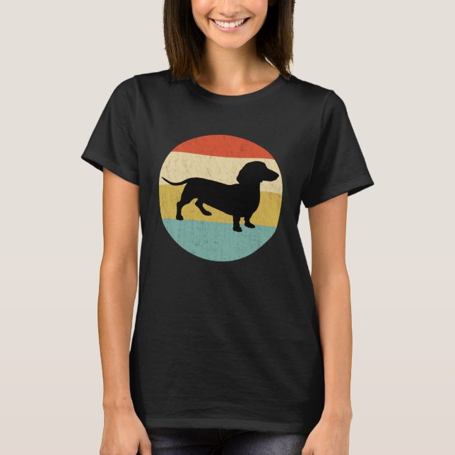 Dachshund vintage Teckel Retro T Shirt (Framsida)
