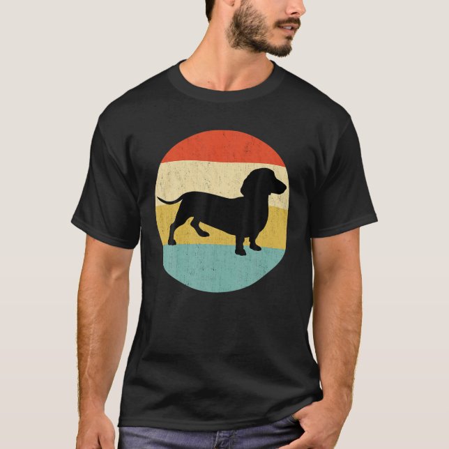 Dachshund Vintage Teckel Retro T Shirt (Framsida)