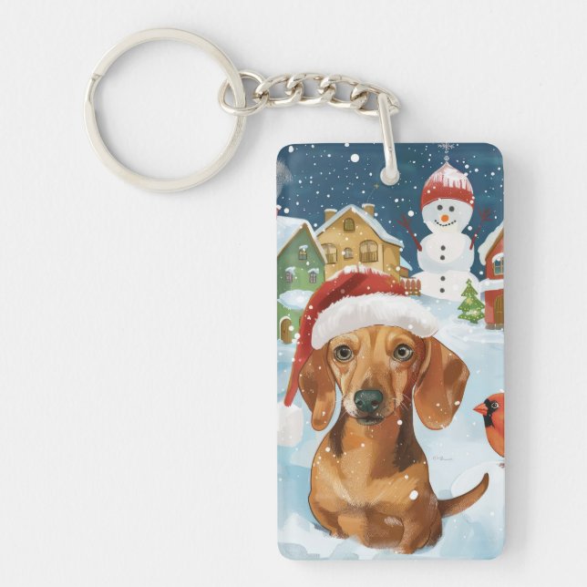 Dachshund Vinter Värld Julglädje (Framsidan)