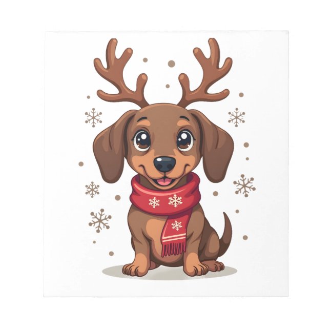 Dachshund Vinterglädje Anteckningsblock (Framsida)