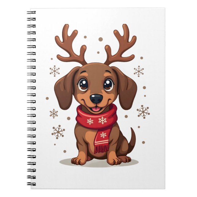 Dachshund Vinterglädje Anteckningsbok (Framsidan)