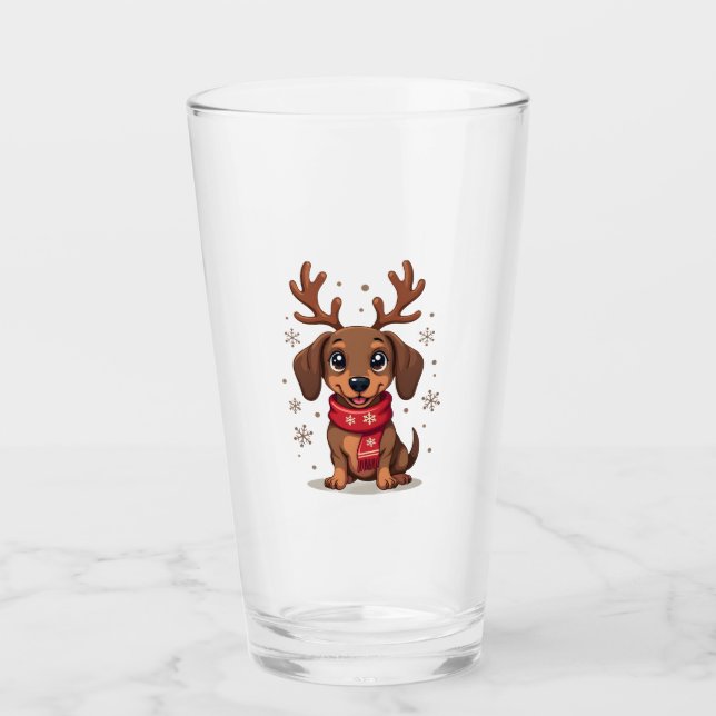Dachshund Vinterglädje Glaskopp (Framsida)
