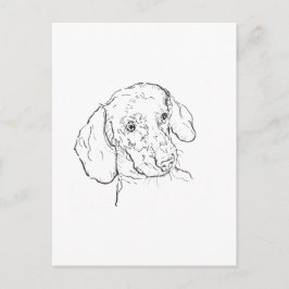 Dachshund vykort – Sausage Dog Illustration