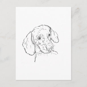 Dachshund vykort – Sausage Dog Illustration