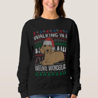Dachshund Walking in a Weenie Wonderland T Shirt