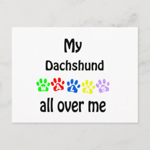 Dachshund Walks Design Vykort