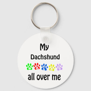 Dachshund Walks på mig Nyckelring