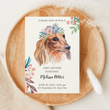 Dachshund Watercolor Baby Shower