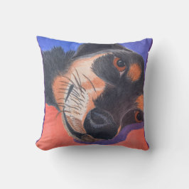 Dachshund Watercolor Kudde
