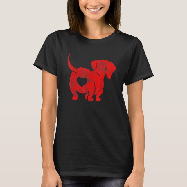 Dachshund Weenie Dog Valentines Day For Women T Shirt (Framsida)
