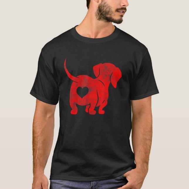 Dachshund Weenie Dog Valentines Day For Women T Shirt (Framsida)