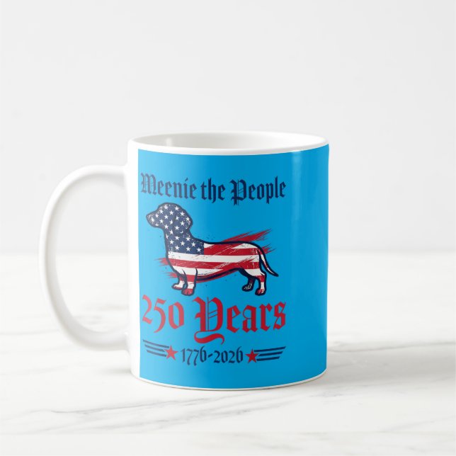 Dachshund Weenie Folket 250 År 1776 Usa Kaffemugg (Vänster)