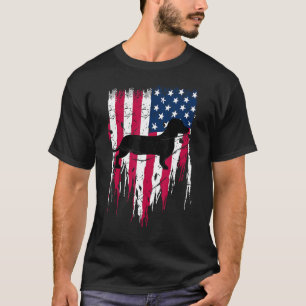 Dachshund Weiner American USA flagga 4:e juli T Shirt