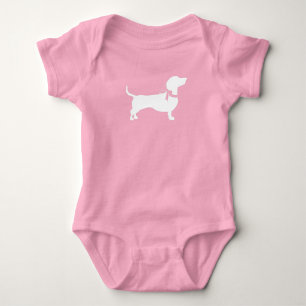 Dachshund Weiner Hund Baby Shower Fransk Rosa Girl T Shirt