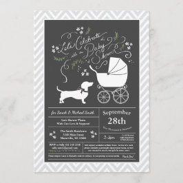 Dachshund Weiner Hund Baby Shower Gender Neutral Inbjudningar