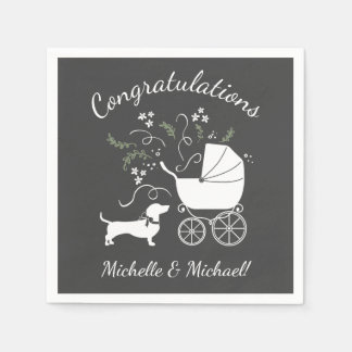 Dachshund Weiner Hund Baby Shower Gender Neutral Pappersservett