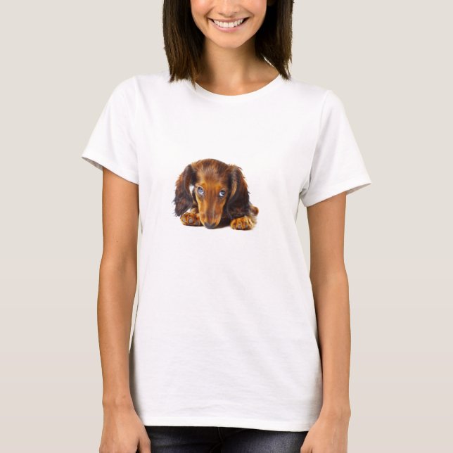 Dachshund Weiner Hund Brown Animal Simple T Shirt (Framsida)