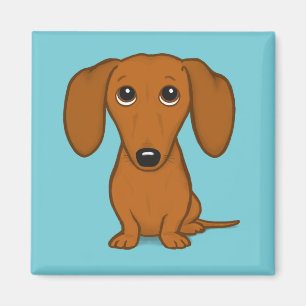 Dachshund   Weiner Hund   Cute Doxie Tecknad hund Magnet