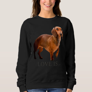 Dachshund Weiner Hund Mamma Pappa Kärlek Doxie Pup T Shirt
