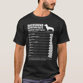 Dachshund Weiner Hund Nutrition Facts T Shirt