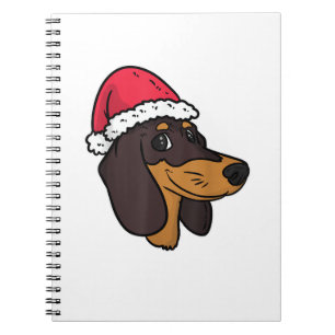 Dachshund Weiner Hund Santa jul Anteckningsbok