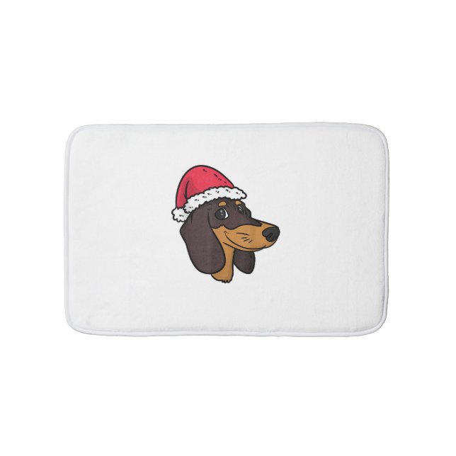 Dachshund Weiner Hund Santa jul Badrumsmatta (Framsidan)