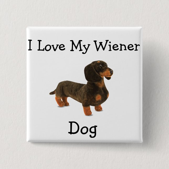 Dachshund Weiner Hund T-Shirt Knapp (Framsida)