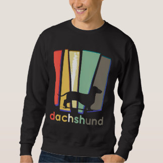 Dachshund Weiner Hund Vintage Retro Mor Pappa Gift Lång Ärmad Tröja