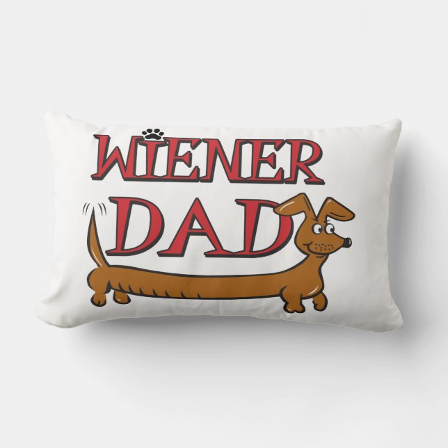 Dachshund Weiner Pappa Lumbarkudde (Framsida)