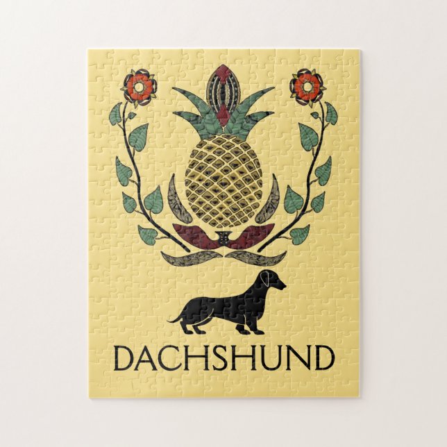 Dachshund Welcome Pineapple Pussel (Vertikal)
