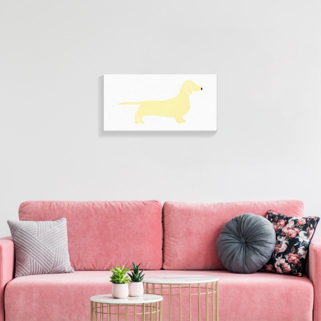 Dachshund WHaton silhouette Canvastryck (Insitu (Vardagsrum))