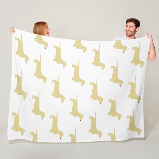 Dachshund WHaton silhouette Fleecefilt (På plats)