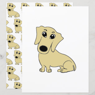 dachshund wheaton serietidning skrapbok papper