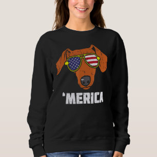 Dachshund Wiener American USA flagga 4:e juli i fo T Shirt