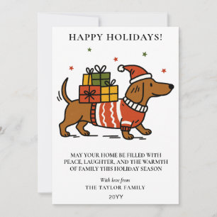 Dachshund Wiener Dog Fultriggar Jultröja Högtid Julkort