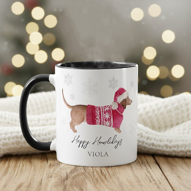 Dachshund Wiener Dog Holiday Season  Mugg (Skapare uppladdad)