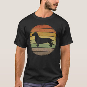 Dachshund Wiener Dog Retro Vintage Solnedgång T Shirt